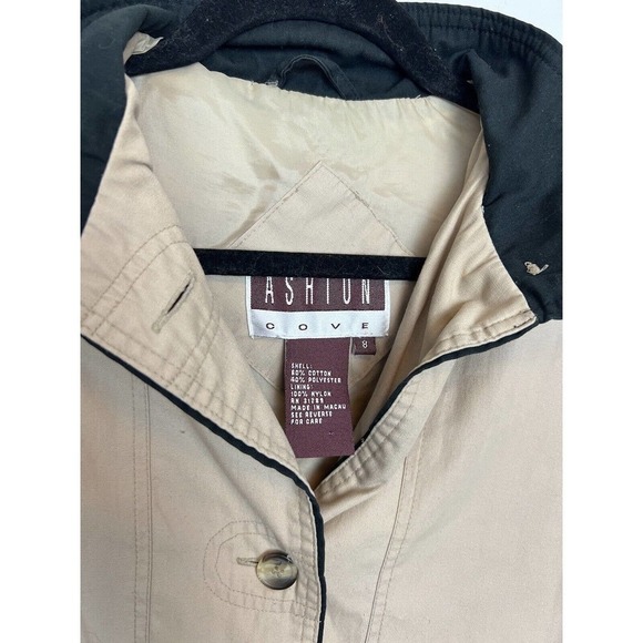Ashton Cove Tan midi Trench jacket- Button front sz 8 fall jacket staple - Picture 2 of 11